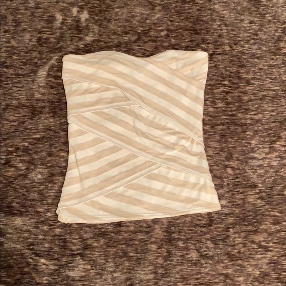 Striped beige tube top